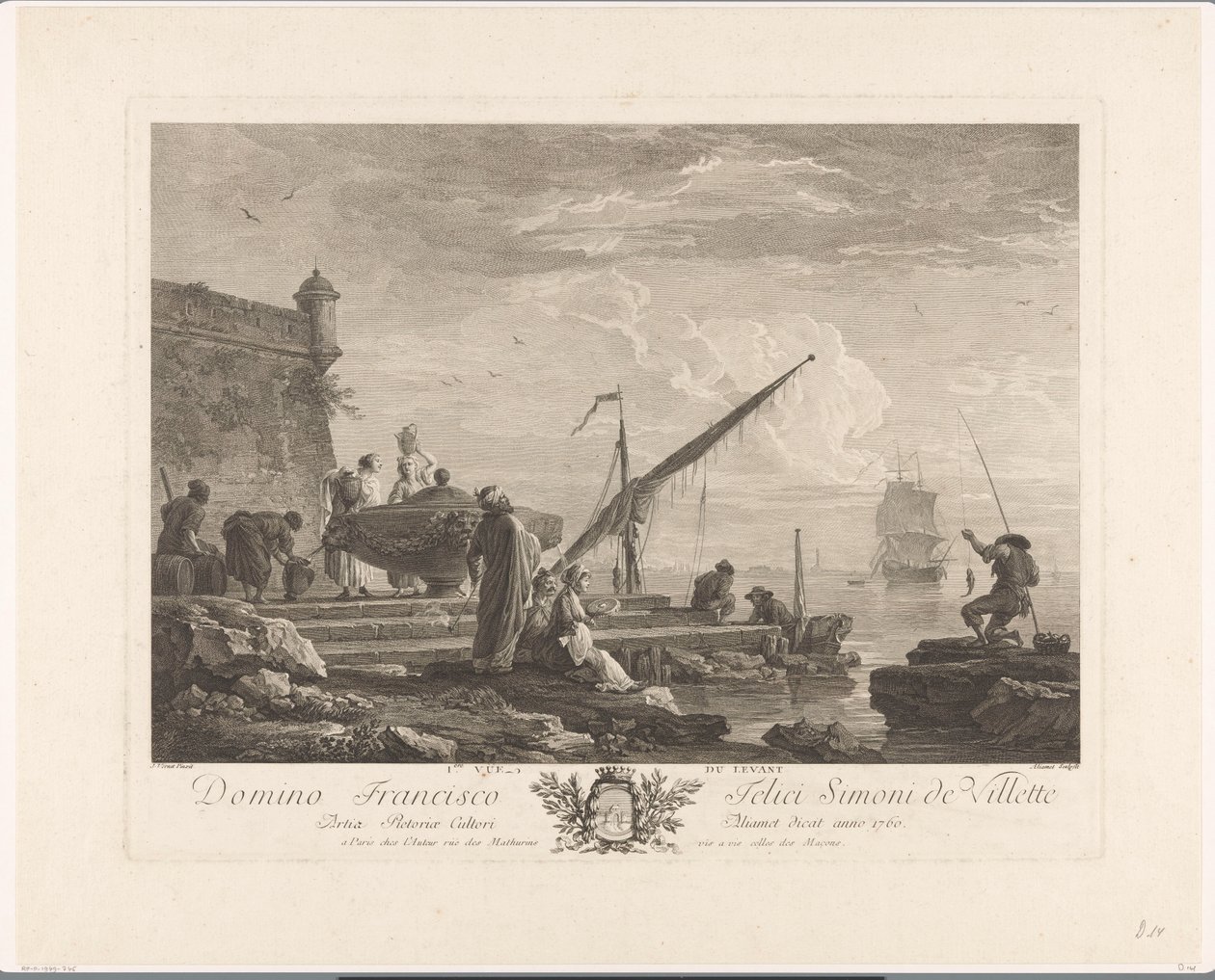 Cifras en la orilla de un río en el Levante 1ere vue du Levant (título sobre objeto) de Jacques Aliamet