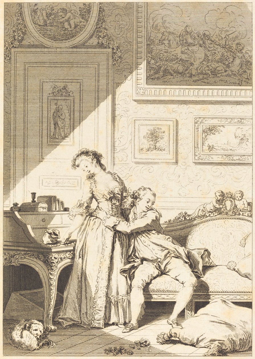 Una mujer avara y un galán estafador de Jacques Aliamet and Antoine Jean Duclos after Jean Honoré Fragonard