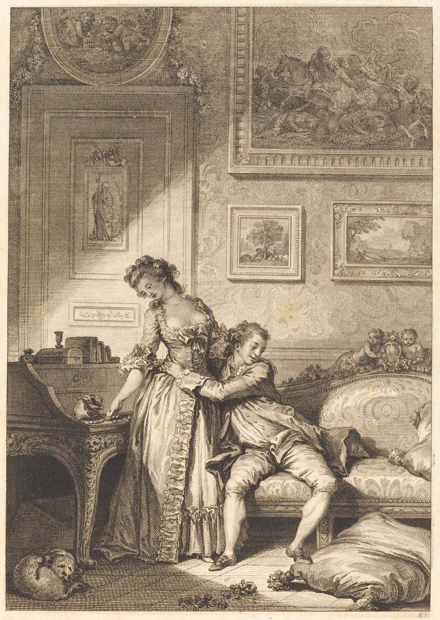Una mujer avara, un galán estafador de Jacques Aliamet and Antoine Jean Duclos after Jean Honoré Fragonard