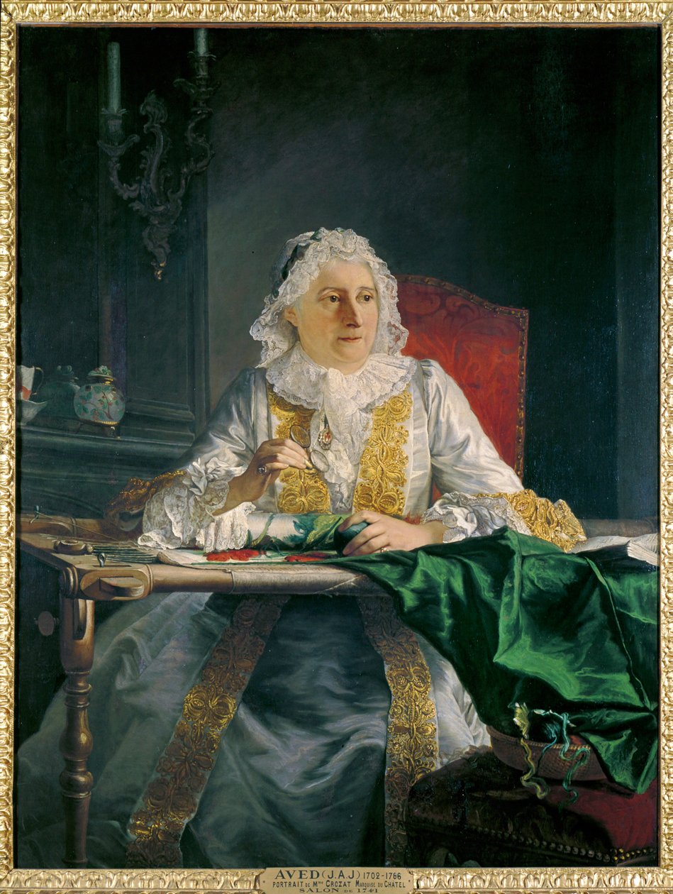 Retrato de Mme. Antoine Crozat ... (pintura sobre lienzo) de Jacques Andre Joseph Camelot Aved