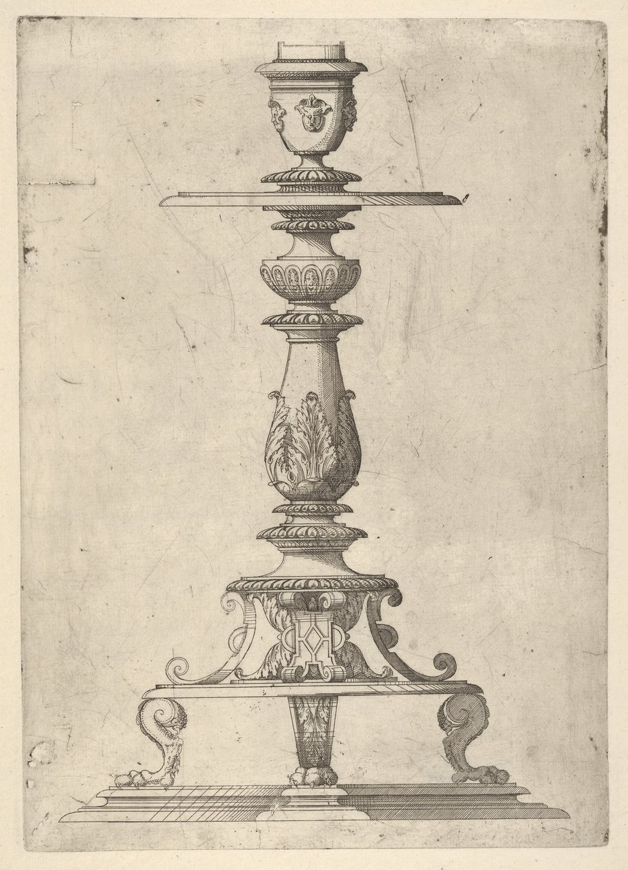 Diseño para un candelabro, 1548-49 de Jacques Androuet Du Cerceau