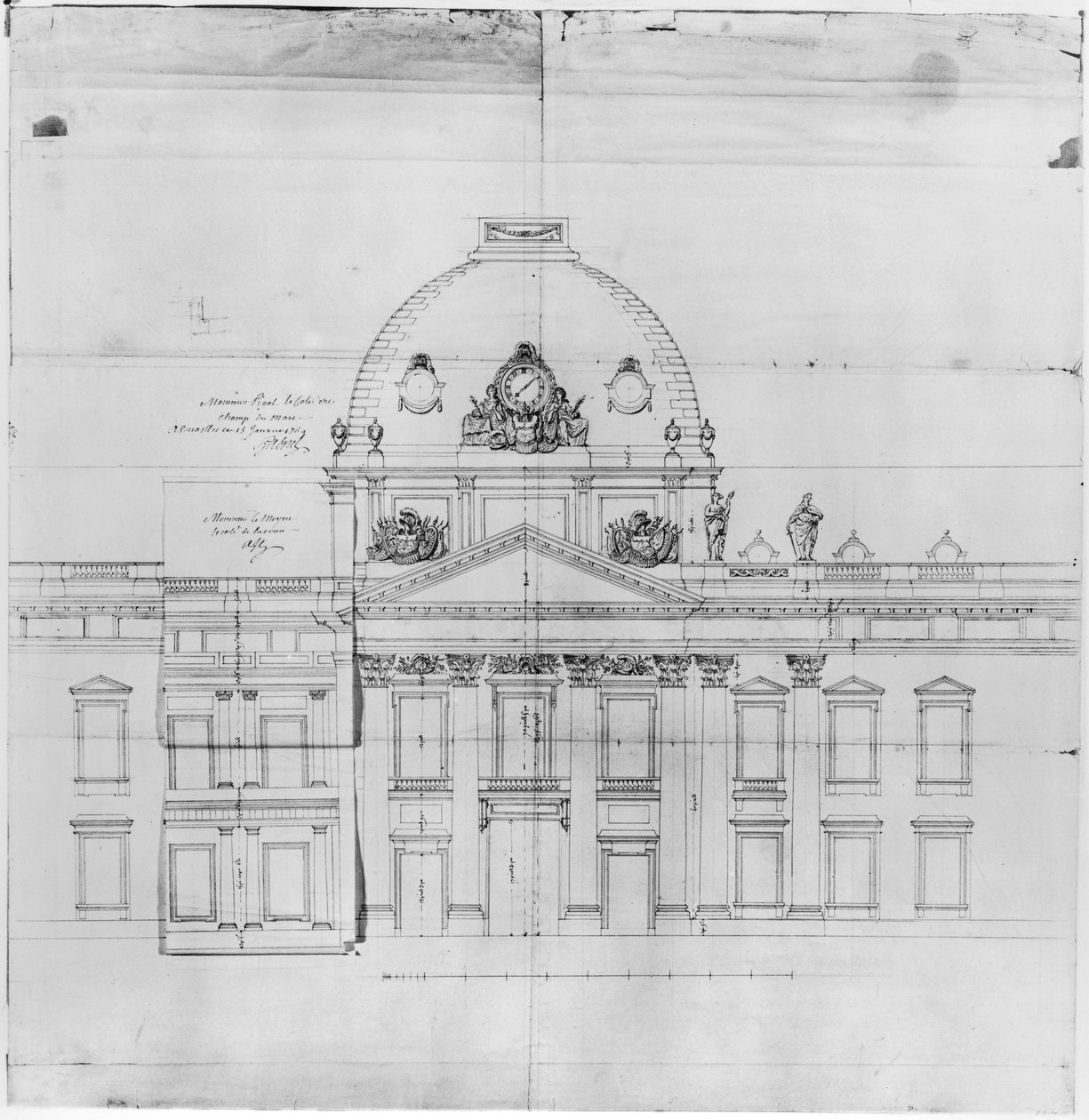 Diseño para la Ecole Militaire en París, 1769 de Jacques Ange Gabriel