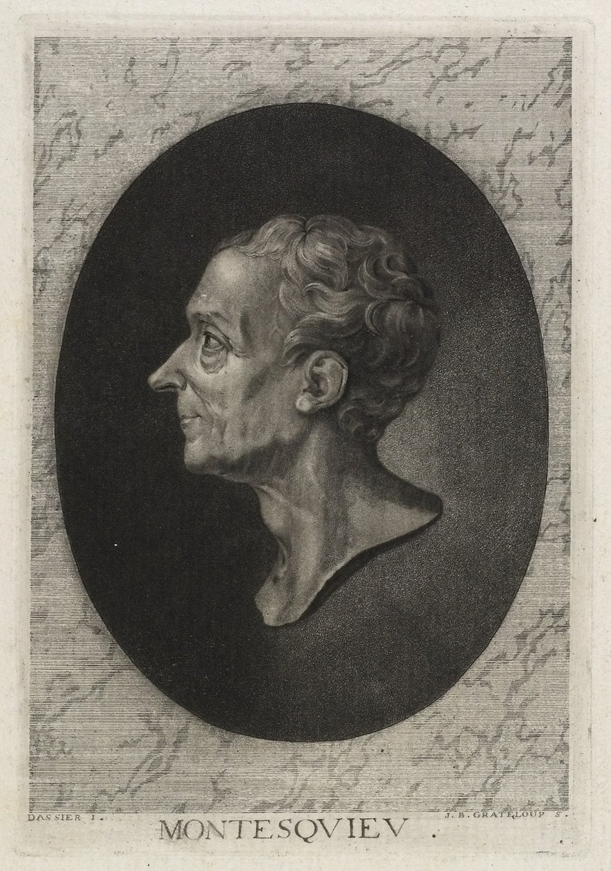 Montesquieu, grabado por Jean-Baptiste de Grateloup, 1768 de Jacques Antoine Dassier
