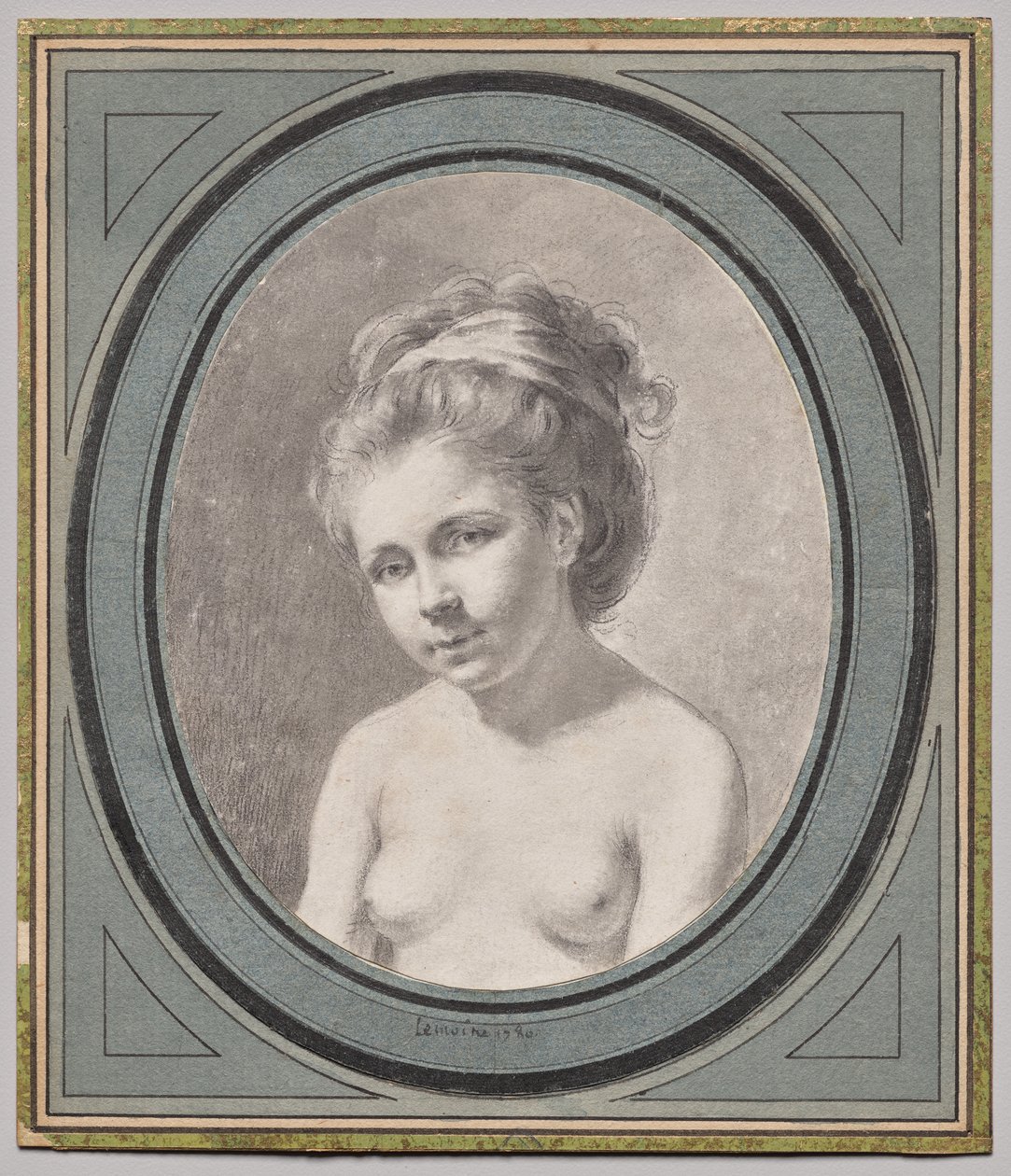 Busto de una mujer desnuda de Jacques Antoine Marie Lemoine