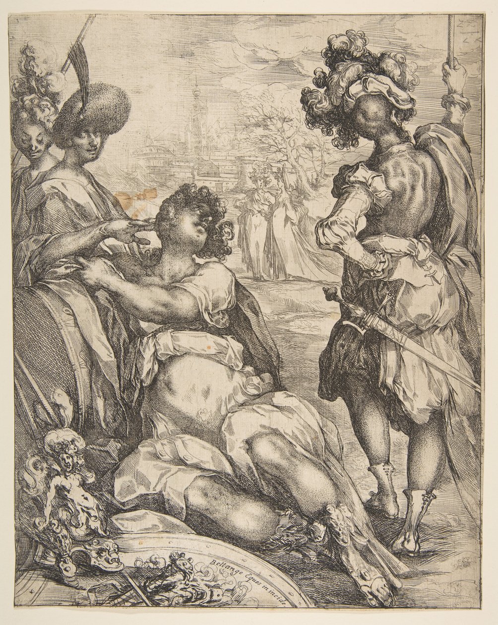 Figuras militares fuera de una ciudad, 1595-1616 de Jacques Bellange