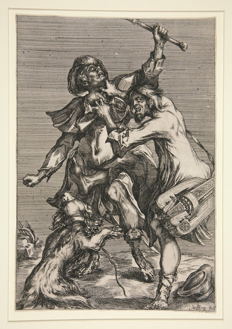 El mendigo y el músico callejero (o la pelea de dos vagabundos) de Jacques Bellange