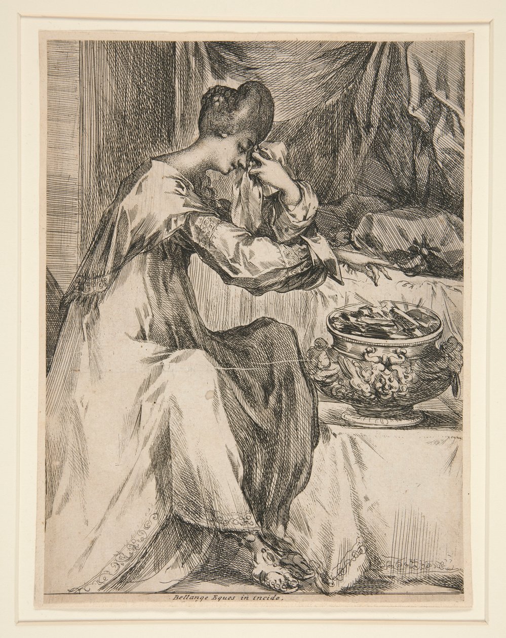 mujer en el brasero de Jacques Bellange