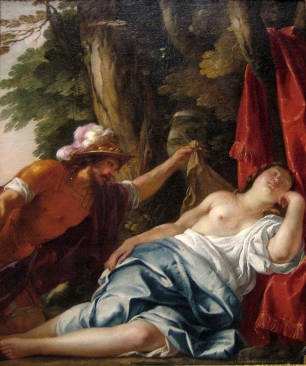 En francés:  Mars et la vierge vestale Marte y la Virgen Vestal de Jacques Blanchard
