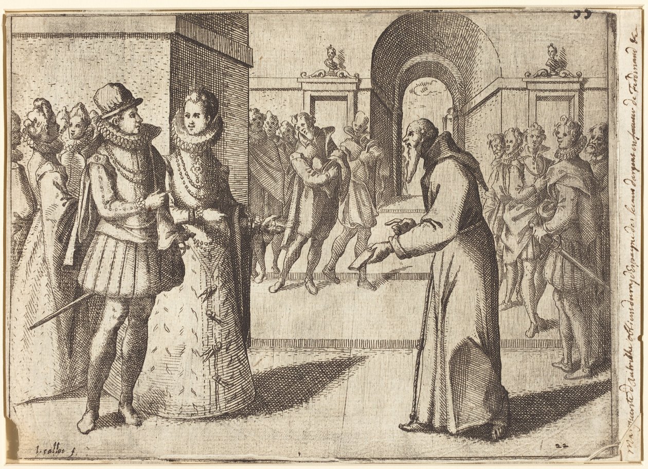 Un capuchino lleva los agradecimientos del rey de Baviera [recto] de Jacques Callot