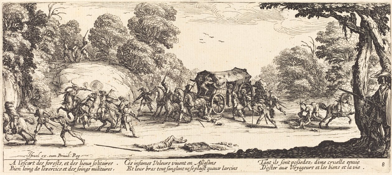 Ataque a un carruaje de Jacques Callot