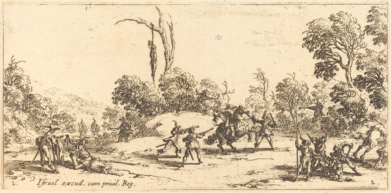 Atacando viajeros en la carretera de Jacques Callot