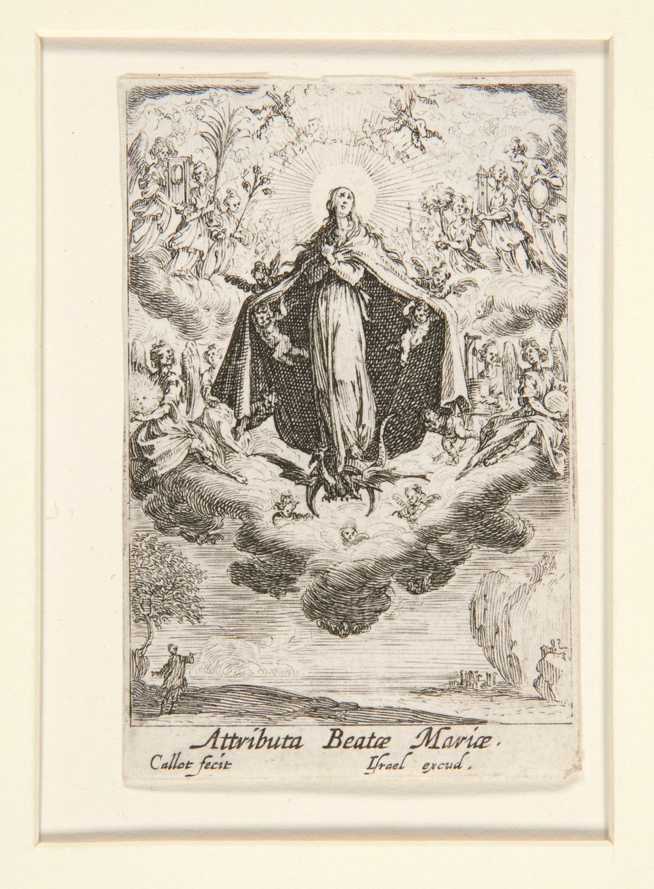 Atribuciones de la Virgen, n. 14 de La vida de la Virgen de Jacques Callot