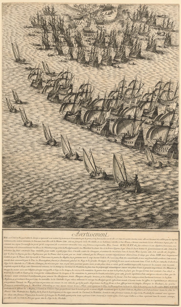 Detalle de «El asedio de la ciudadela de San Martín en la Isla de Ré» de Jacques Callot