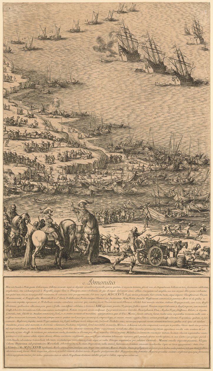 Detalle de «Asedio de la ciudadela de Saint-Martin en la Île de Ré» de Jacques Callot