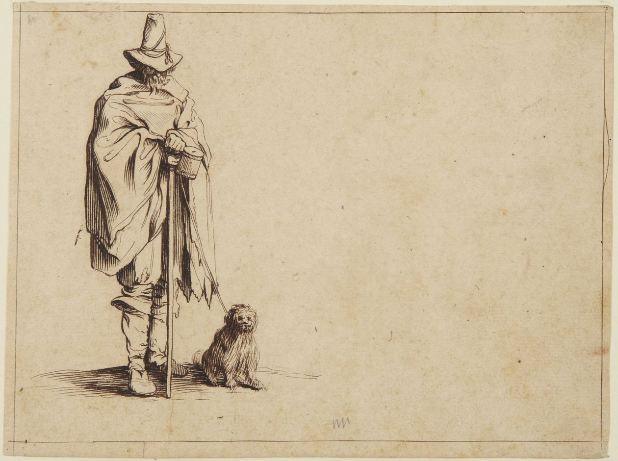 Mendigo con perro de Jacques Callot