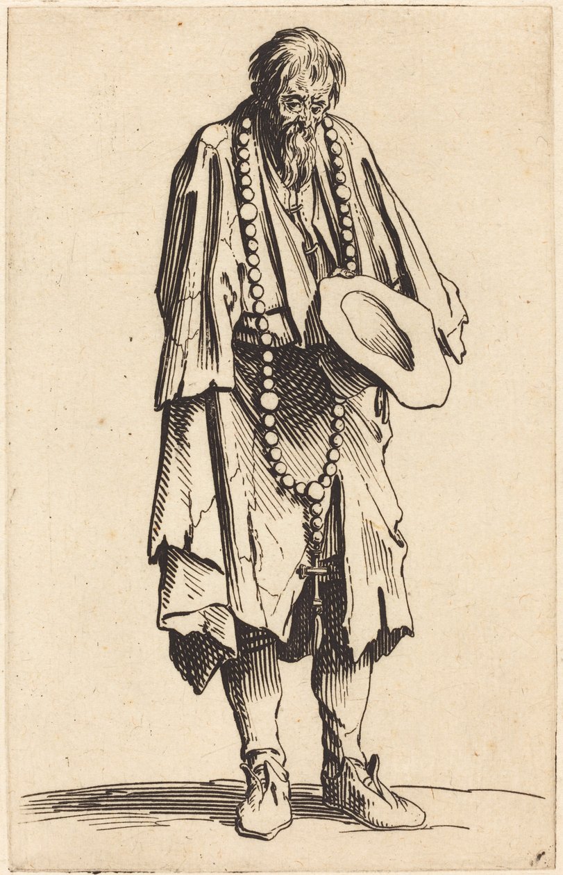 Mendigo con rosario de Jacques Callot