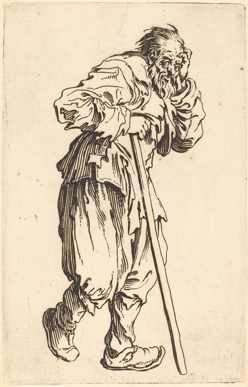 Mendigo con un Bastón de Jacques Callot