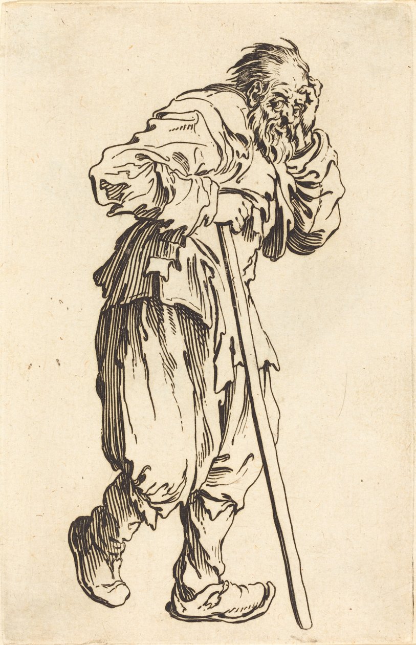 Mendigo con un Bastón, c. 1622 de Jacques Callot