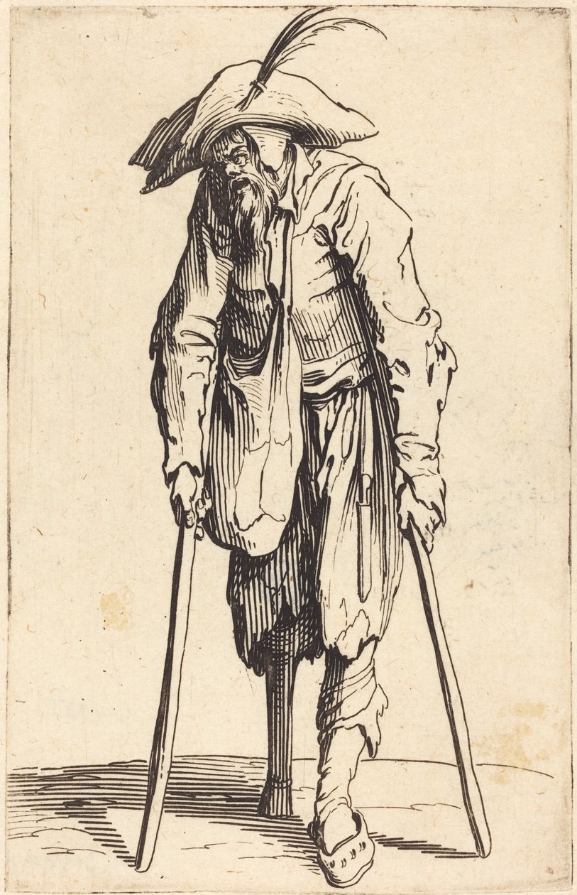 Mendigo con pierna de madera, c.1622 de Jacques Callot