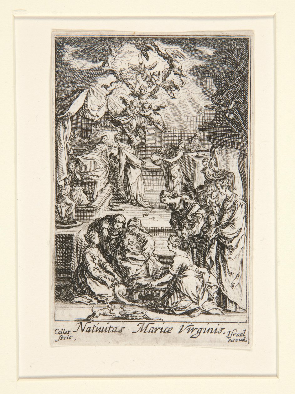 Nacimiento de la Virgen, n. 2 de La vida de la Virgen de Jacques Callot