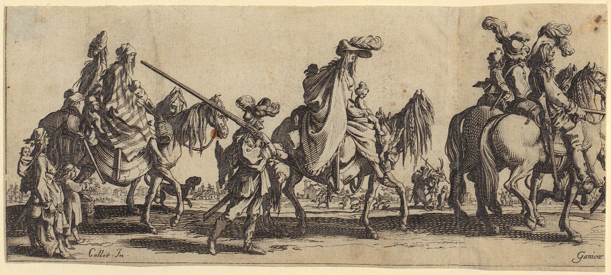 Los bohemios [nómadas] de paso de Jacques Callot