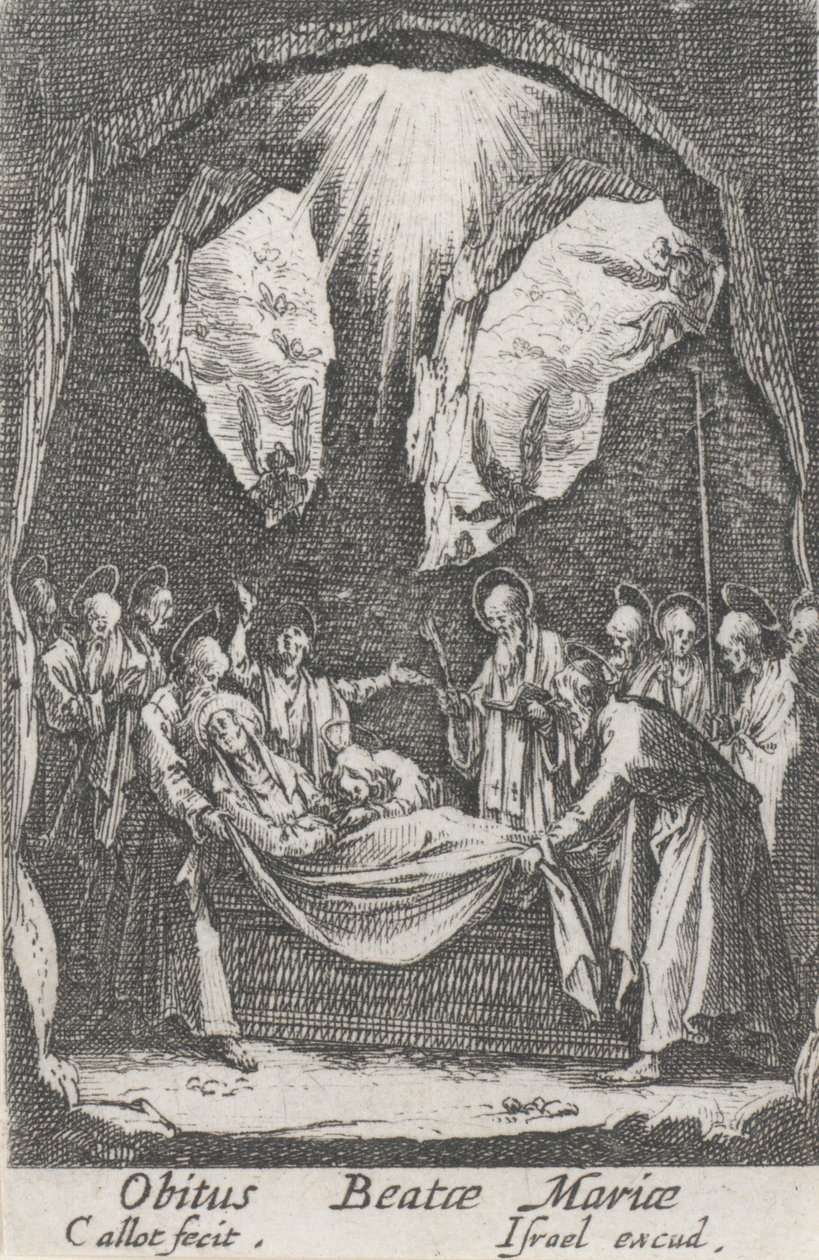 Entierro de la Virgen, n. 12 de La vida de la Virgen de Jacques Callot