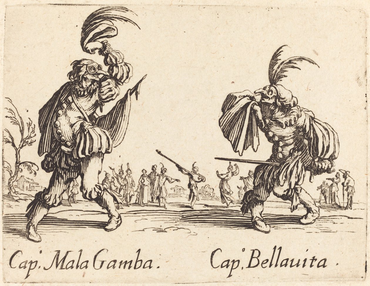 Cap. Mala Gamba y Cap. Bellavita de Jacques Callot