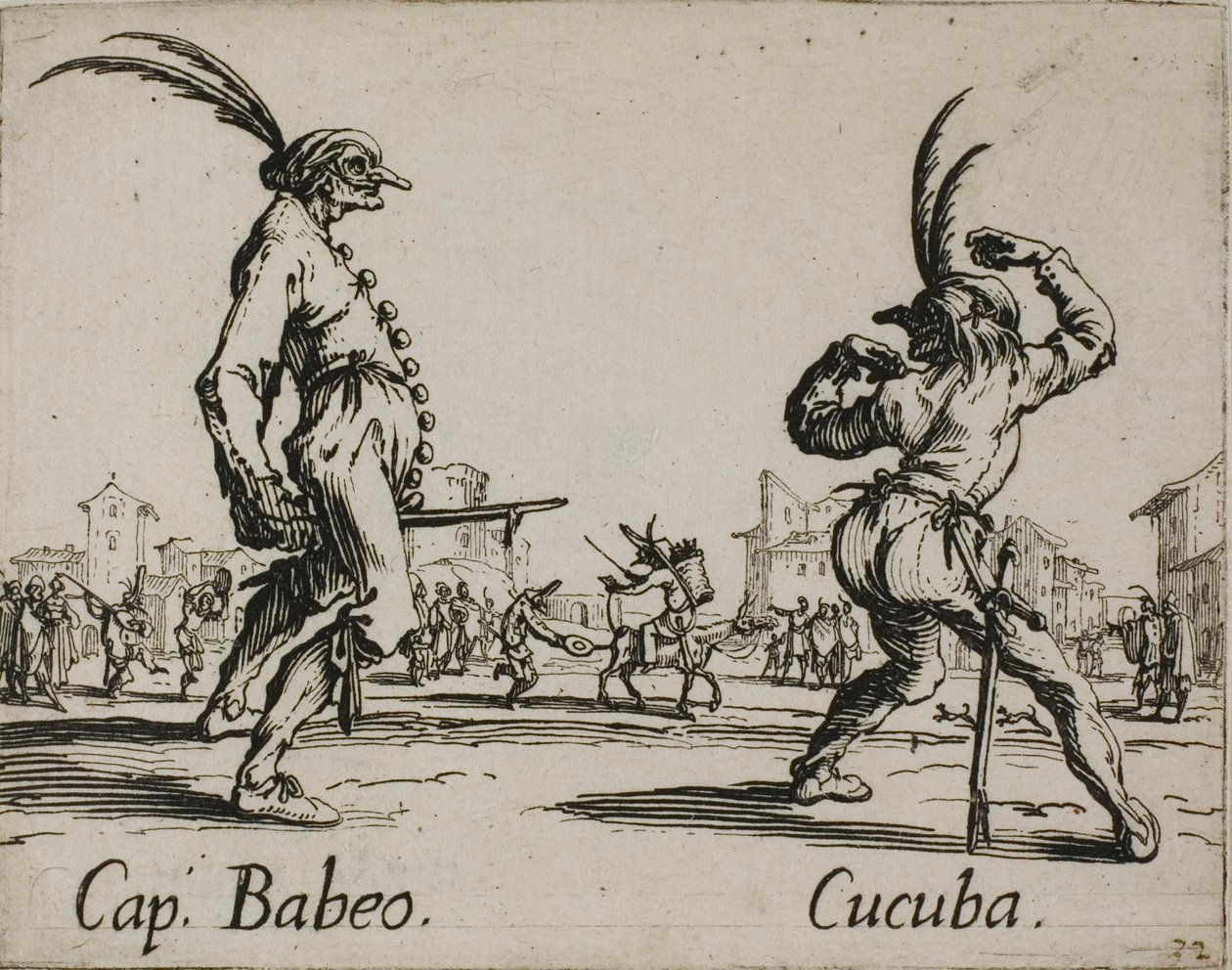 Capitán Babeo - Cucuba, plato 16 de Balli di Sfessania de Jacques Callot
