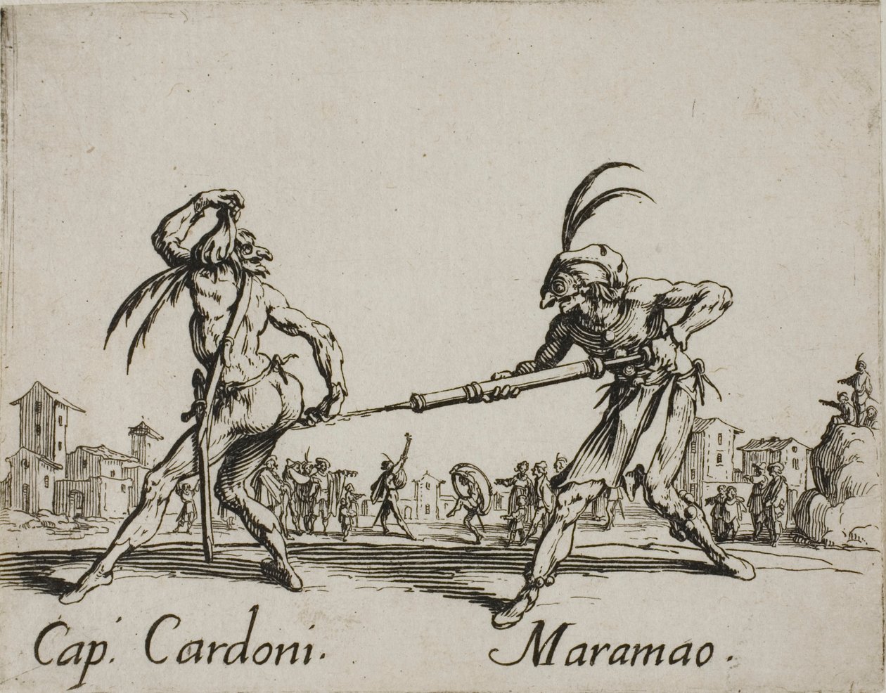 Capitán Cardoni - Maramao, placa 22 de Balli di Sfessania de Jacques Callot