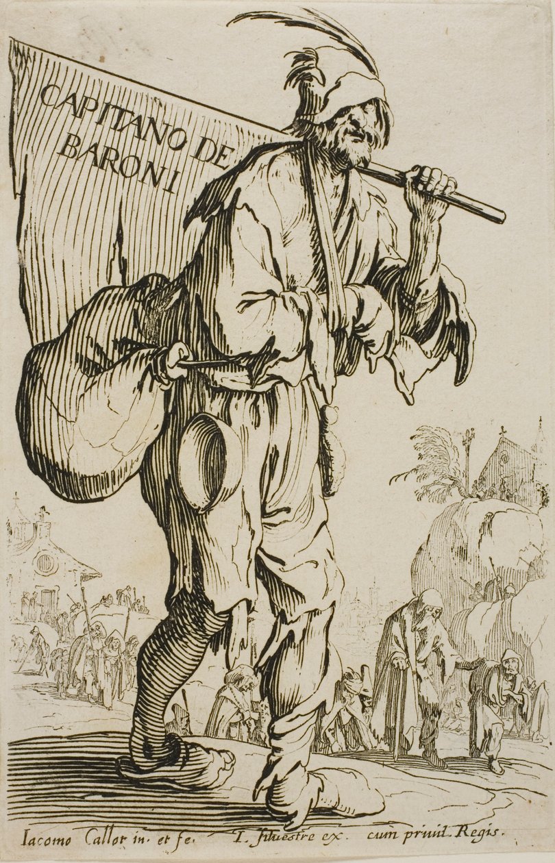 Capitán de los Barones, frontispicio de Los Mendigos de Jacques Callot