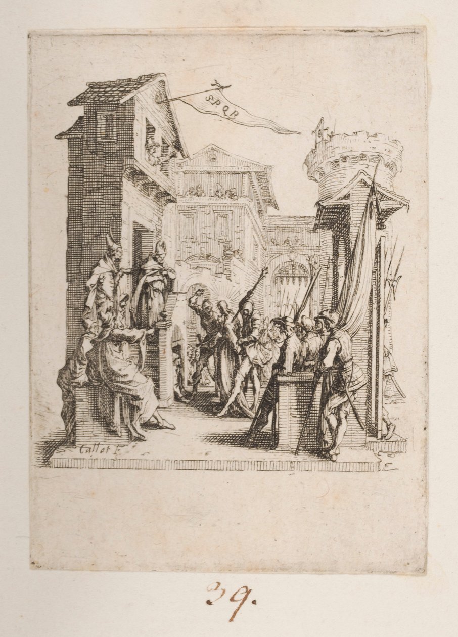 Cristo llevado ante Caiphe, n. 7 de 11 de La Petite Passion de Jacques Callot
