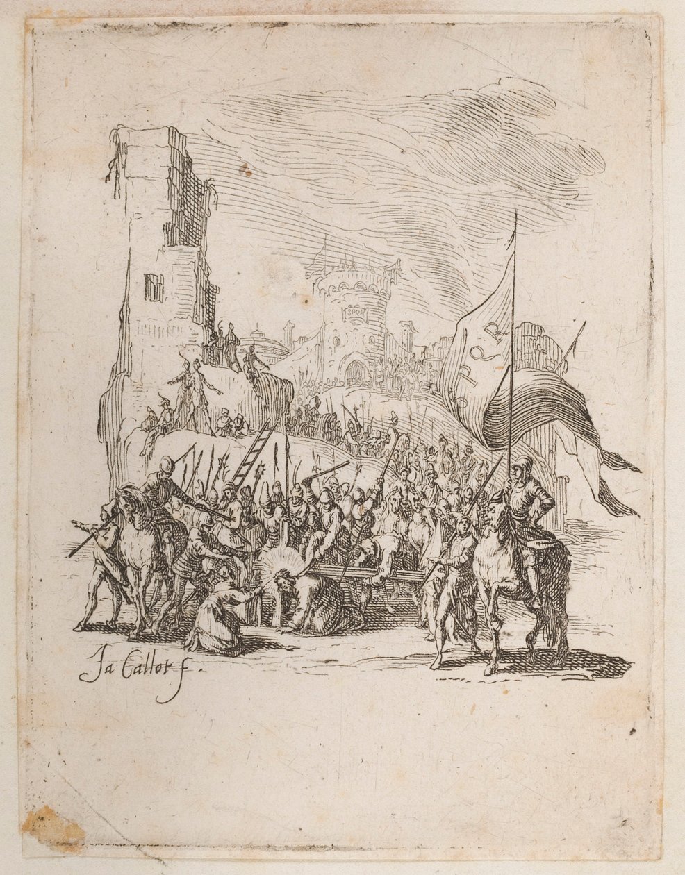 Cristo cargando la cruz, n. 10 de 11 de La Petite Passion de Jacques Callot