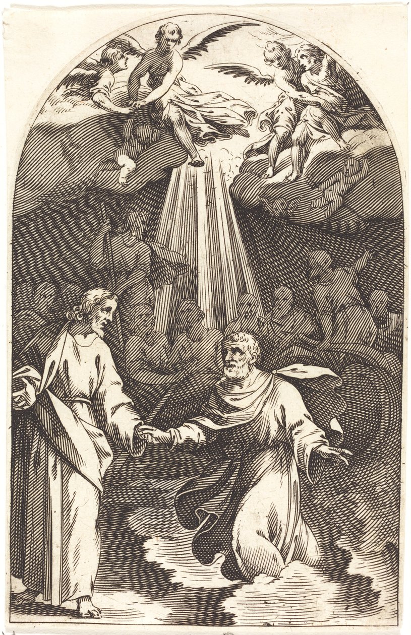 Cristo caminando sobre el agua [primera placa] de Jacques Callot