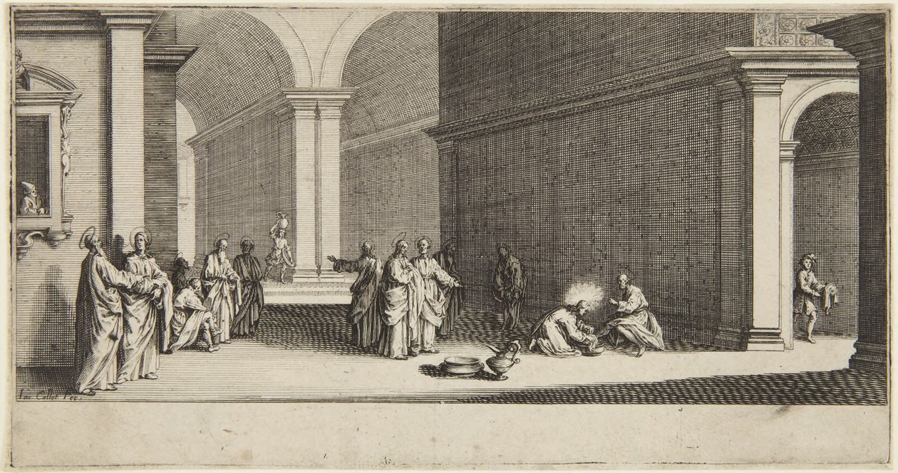 Cristo lavando los pies a los apóstoles de Jacques Callot
