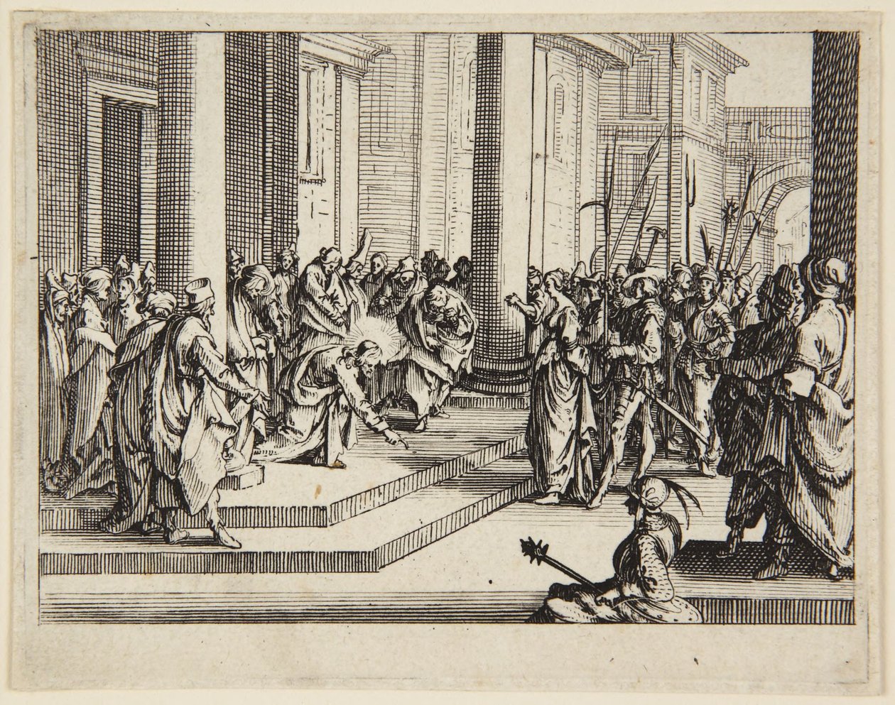 Cristo y la adúltera de Jacques Callot