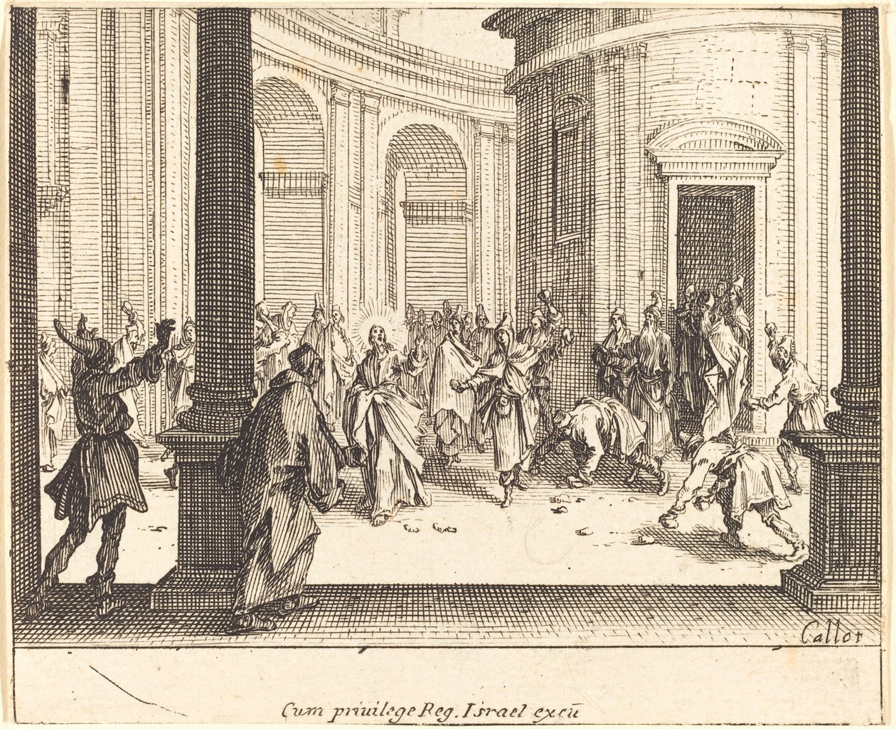 Cristo y la mujer sorprendida en adulterio de Jacques Callot