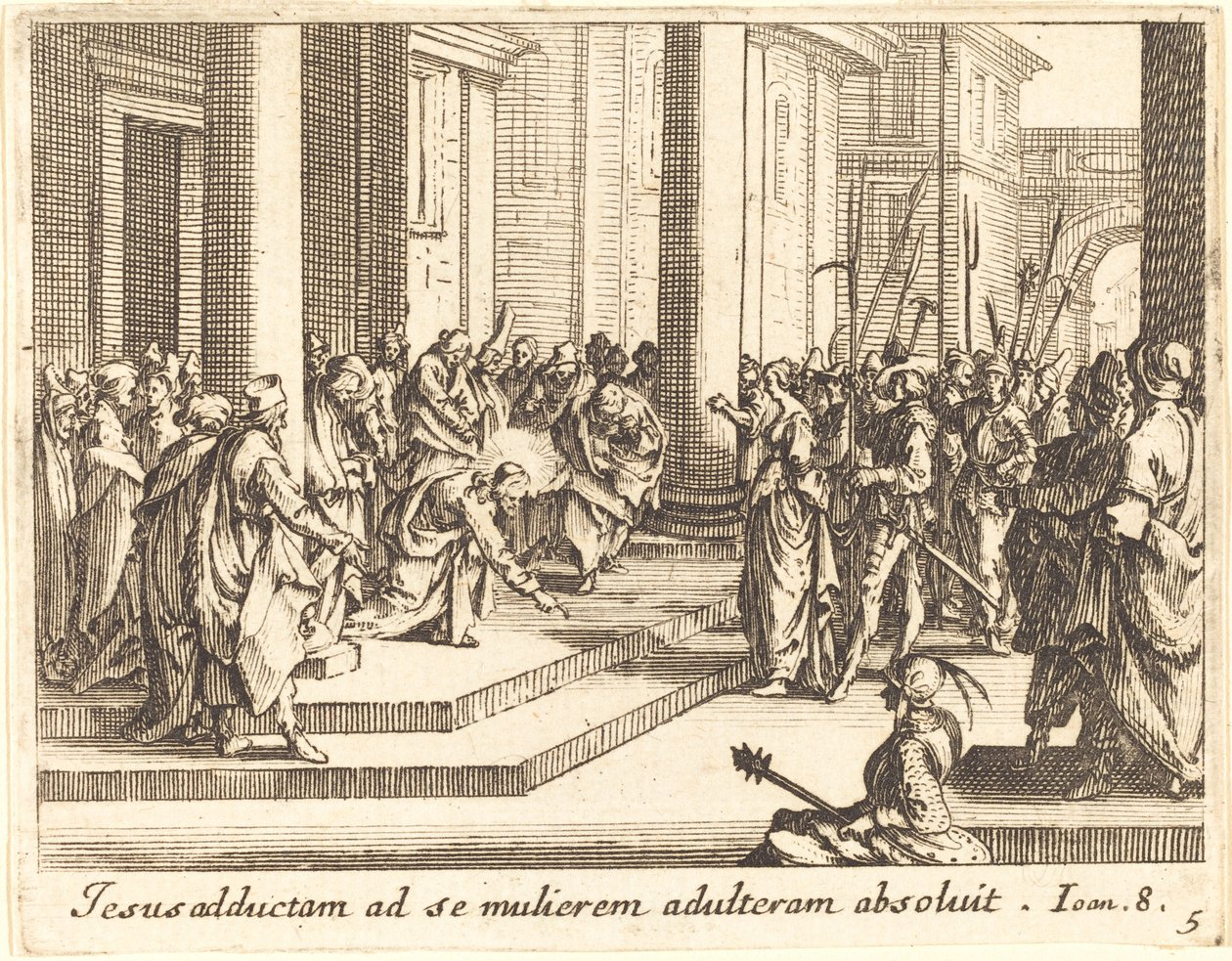 Cristo y la Mujer Adúltera, 1635 de Jacques Callot