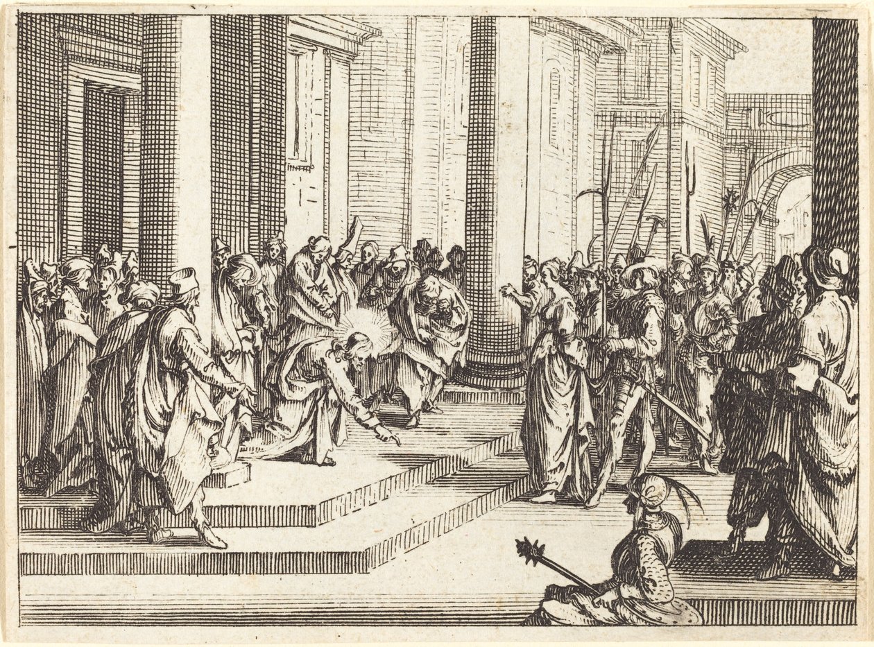 Cristo y la mujer sorprendida en adulterio, 1635 de Jacques Callot