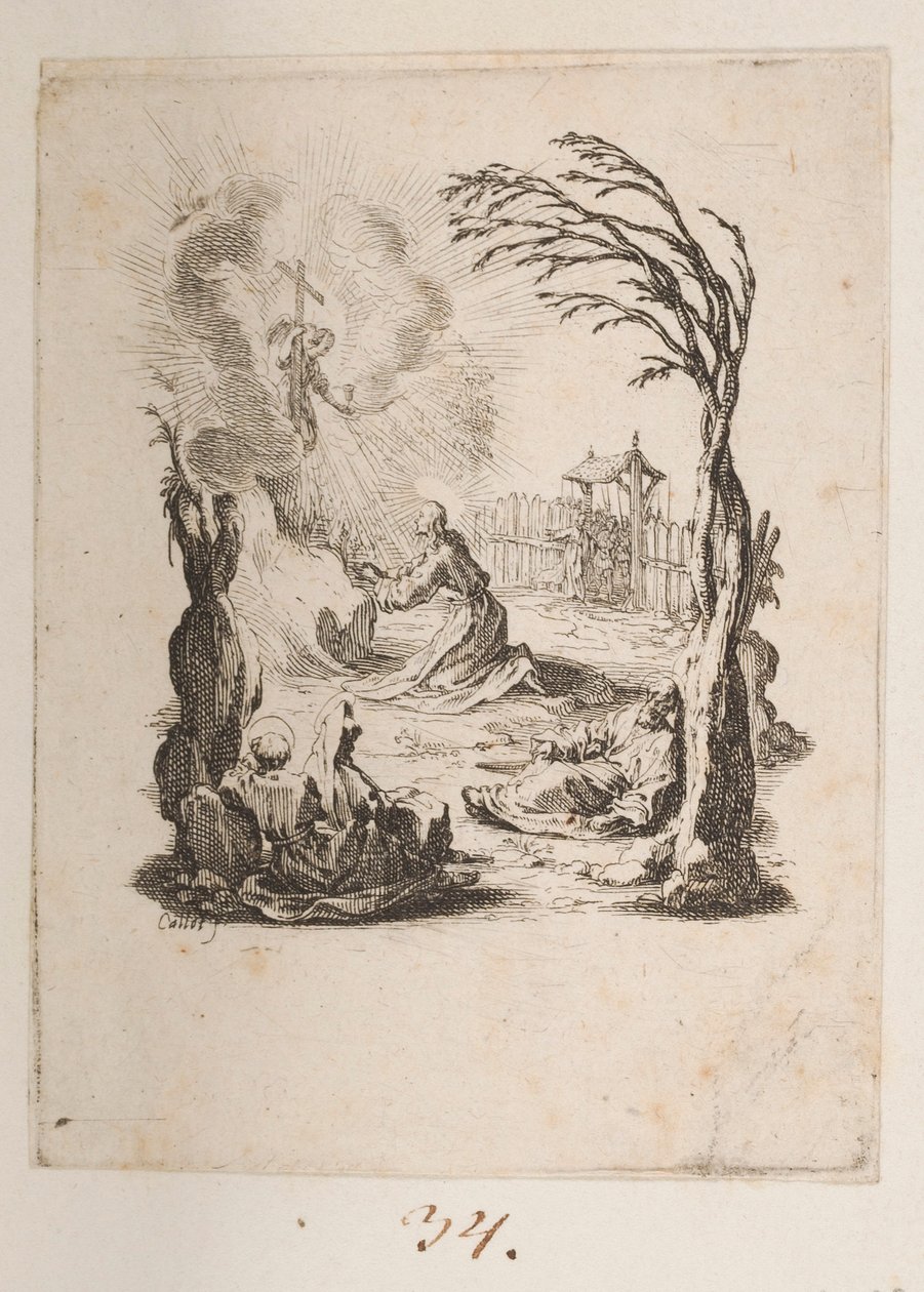 Cristo en el Huerto de los Olivos, n. 3 de 11 de La Petite Passion de Jacques Callot