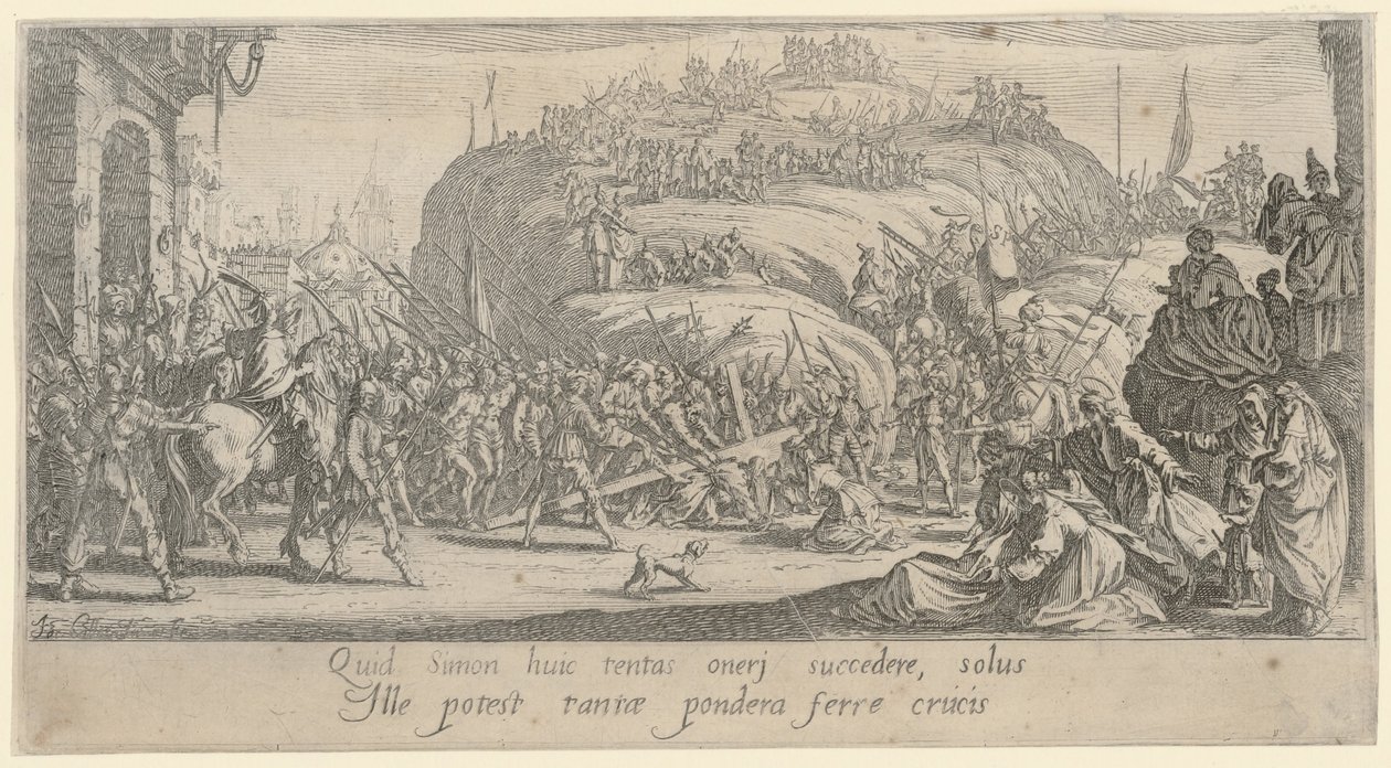 Cristo carga con la cruz de Jacques Callot