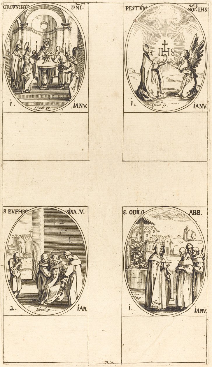 Circuncisión; Festival del Nombre de Cristo; San Odilo; Santa Eufrosina de Jacques Callot