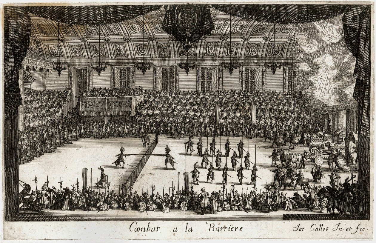 Combat a la barriere: el torneo ... (grabado) de Jacques Callot