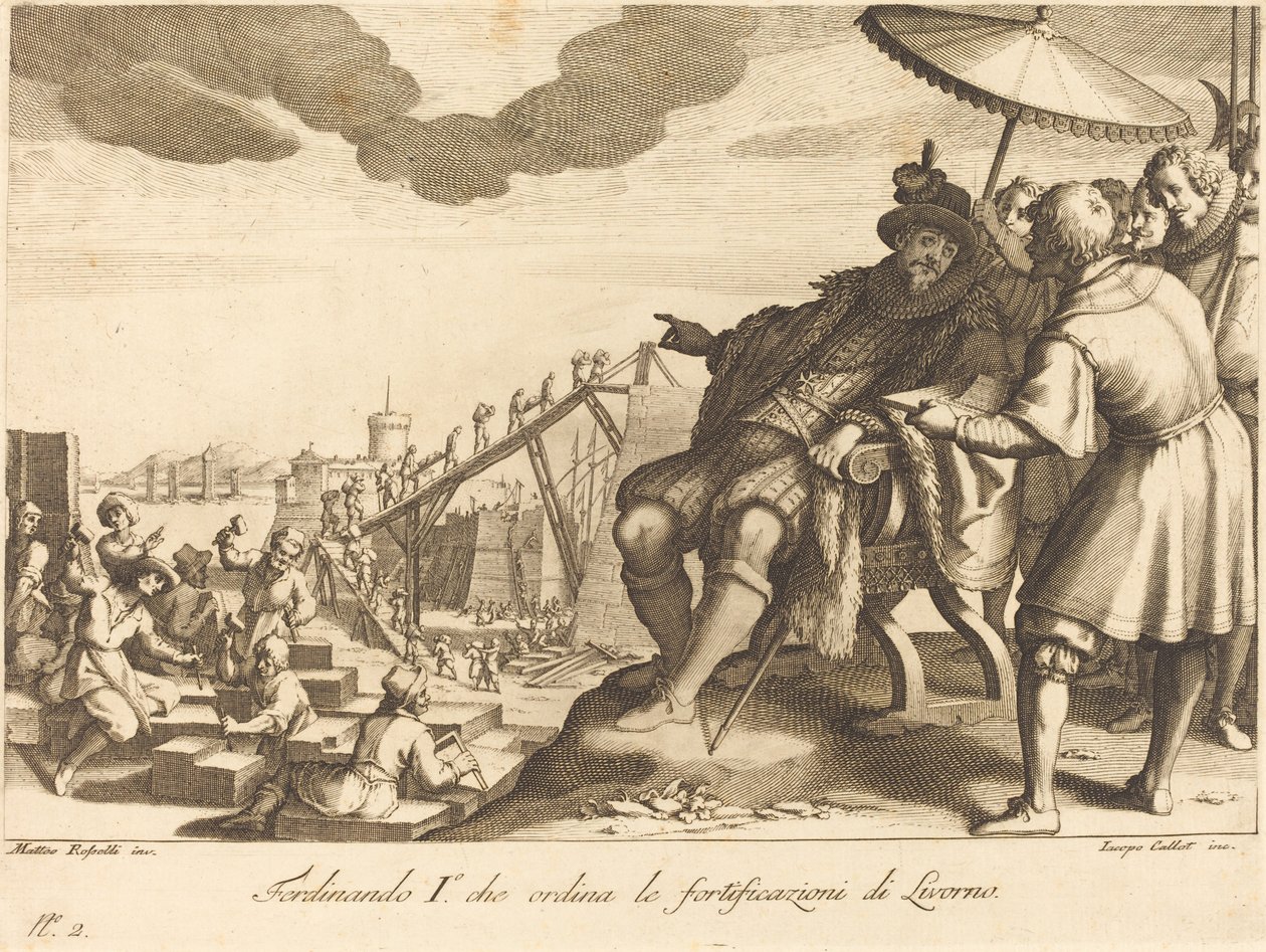 Construcción y Fortificación del Puerto de Livorno de Jacques Callot