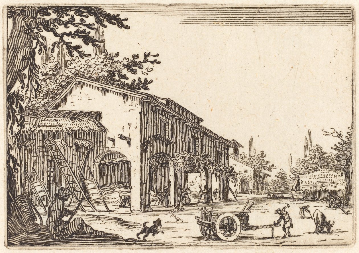 Patio de una granja, c. 1622 de Jacques Callot