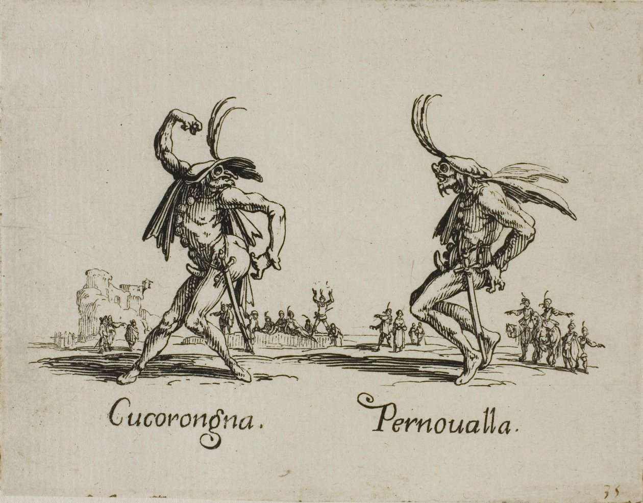 Cucorongna - Pernovalla, placa 2 de Balli di Sfessania de Jacques Callot