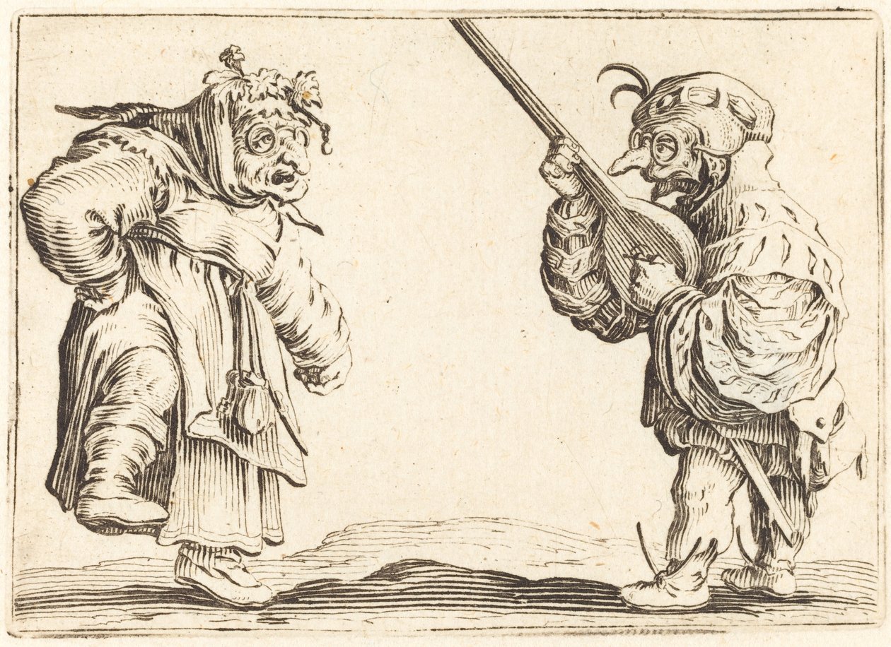 Bailarines con laúd de Jacques Callot
