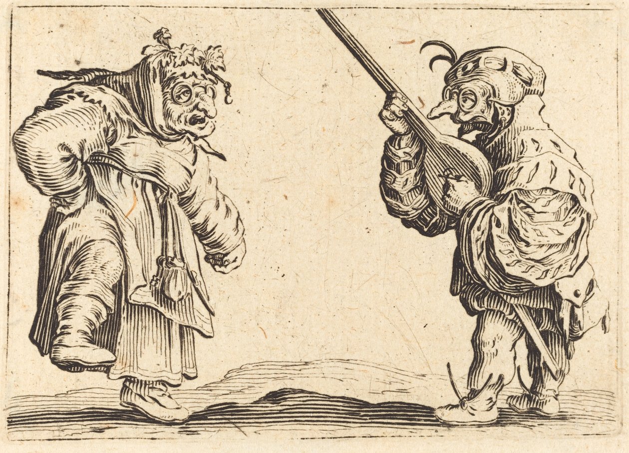 Bailarines con laúd de Jacques Callot