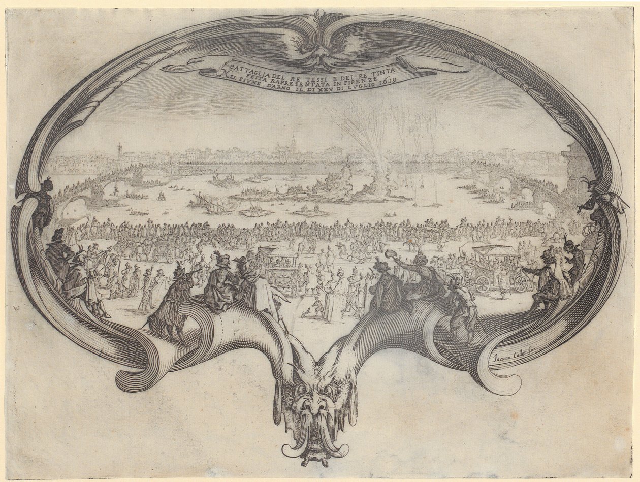 Detalle de «La entrada de Monseñor Enrique de Lorena», lámina 10 de la serie «El torneo» de Jacques Callot