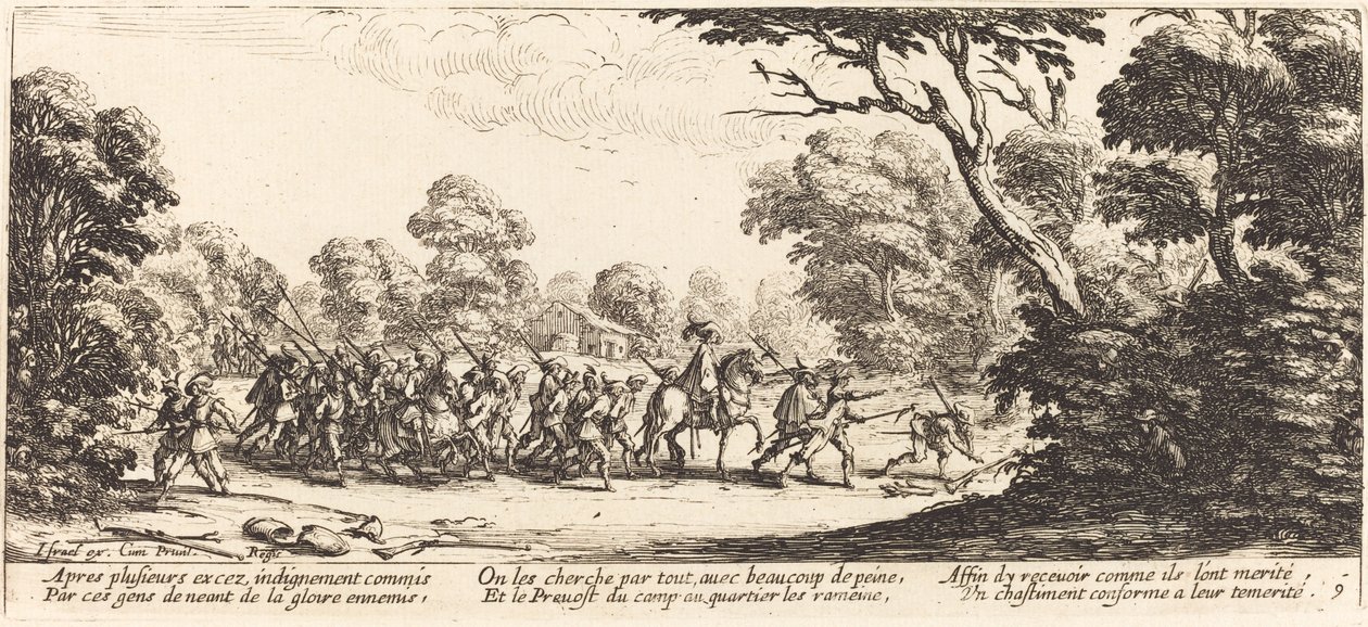 Descubrimiento de los soldados criminales de Jacques Callot