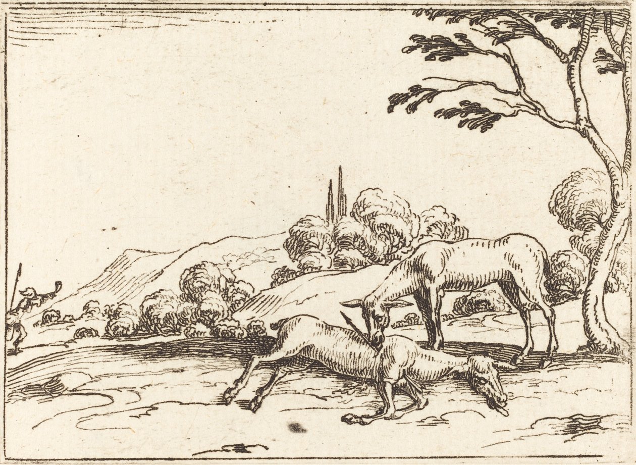 Cierva Llorando a su Potro de Jacques Callot